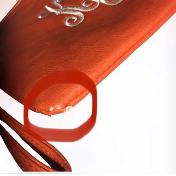 CHARMING CHARLIE Y2K Orange Monogram Wristlet - Picture 7 of 8